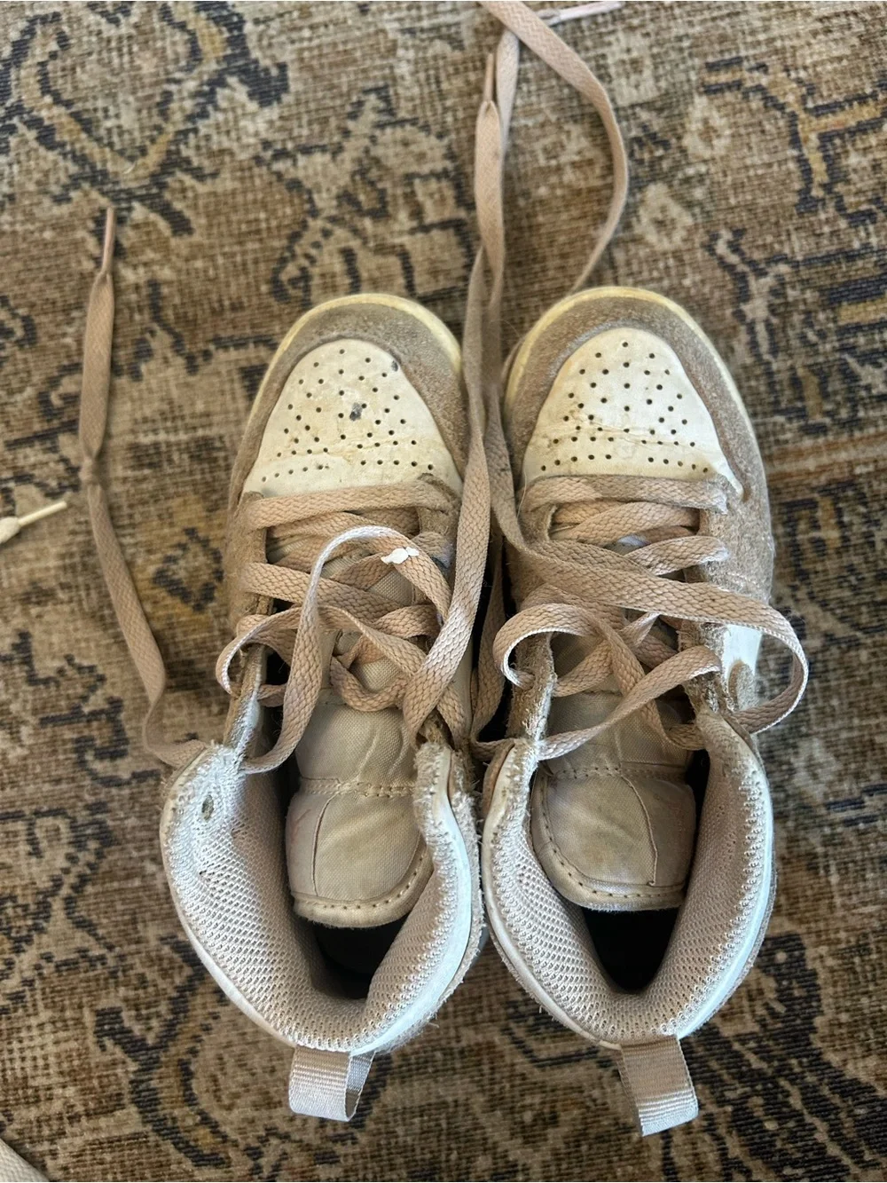 Jordan Kids' Mid-Top Sneakers - White & Brown